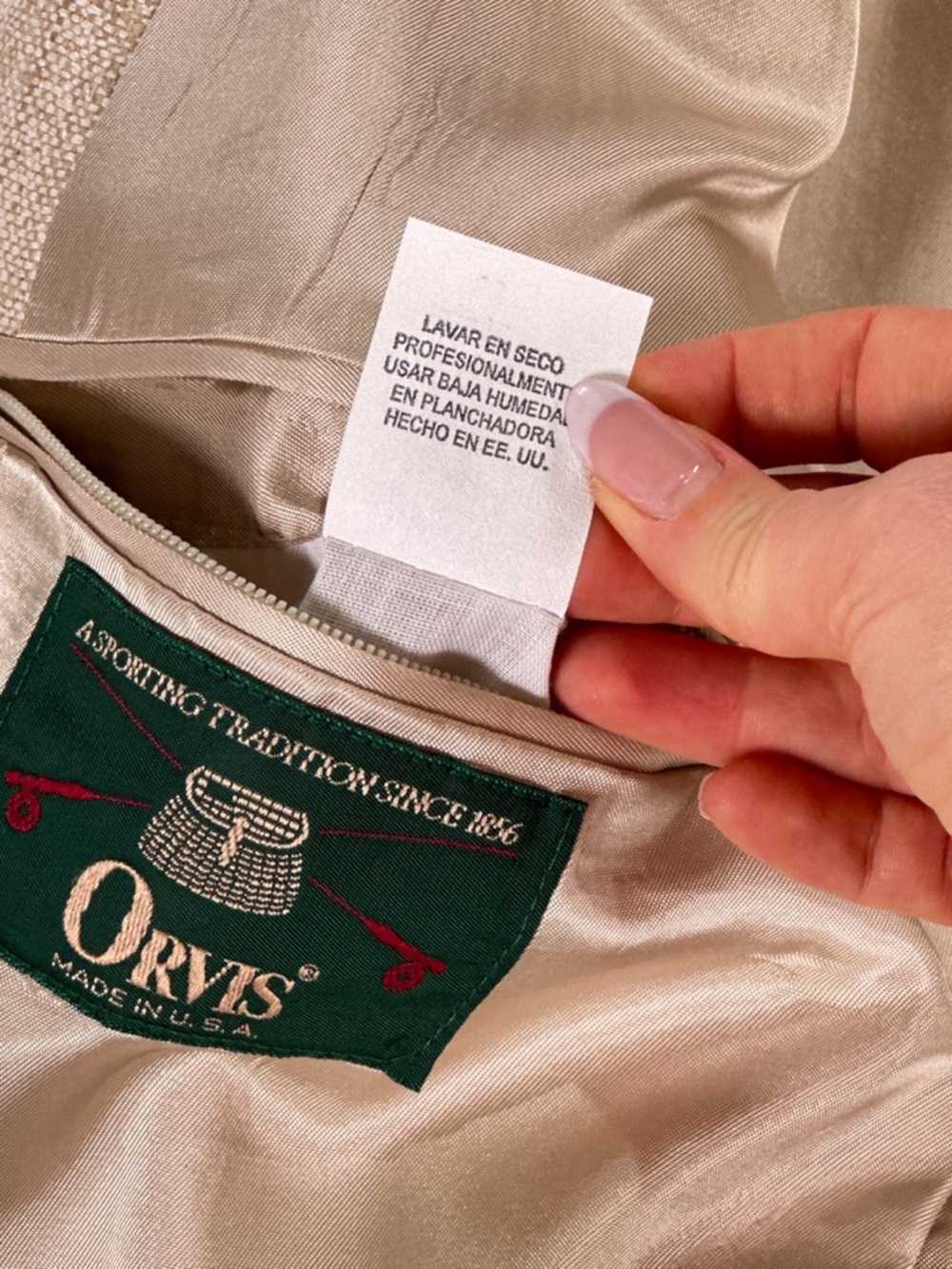 Orvis Vintage Suede Elbow Patch Blazer Hopsack Wool Blend Tan 46L - Picture 7 of 16